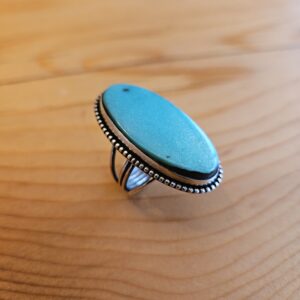 Natural Persian Turquoise & Sterling Silver Ring #608