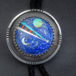 Sterling silver Intarsia Comet Bolo Tie #105