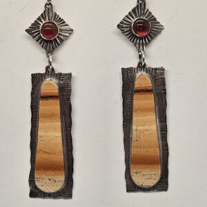 #307 Caymanite Earrings w/Carnelian