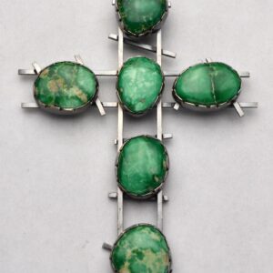 #504 Sterling Silver Cross w/Candelaria Turquoise