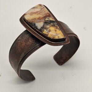 #823 Copper Overlay Cuff w/Australian Lace Agate
