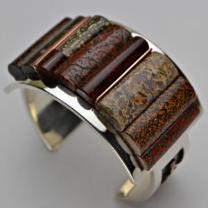 #202 Sterling silver Pillow Inlay Cuff