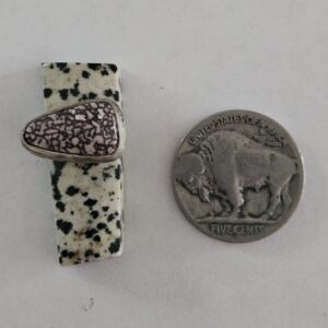 Stone on Stone Dalmatian Jasper w/Pink Dino Bone