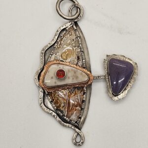 #719 Stone on Stone silver Pendant