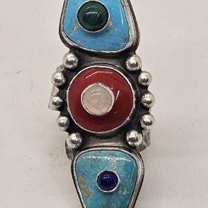 #629 Stone on Stone Ring - Adjustable